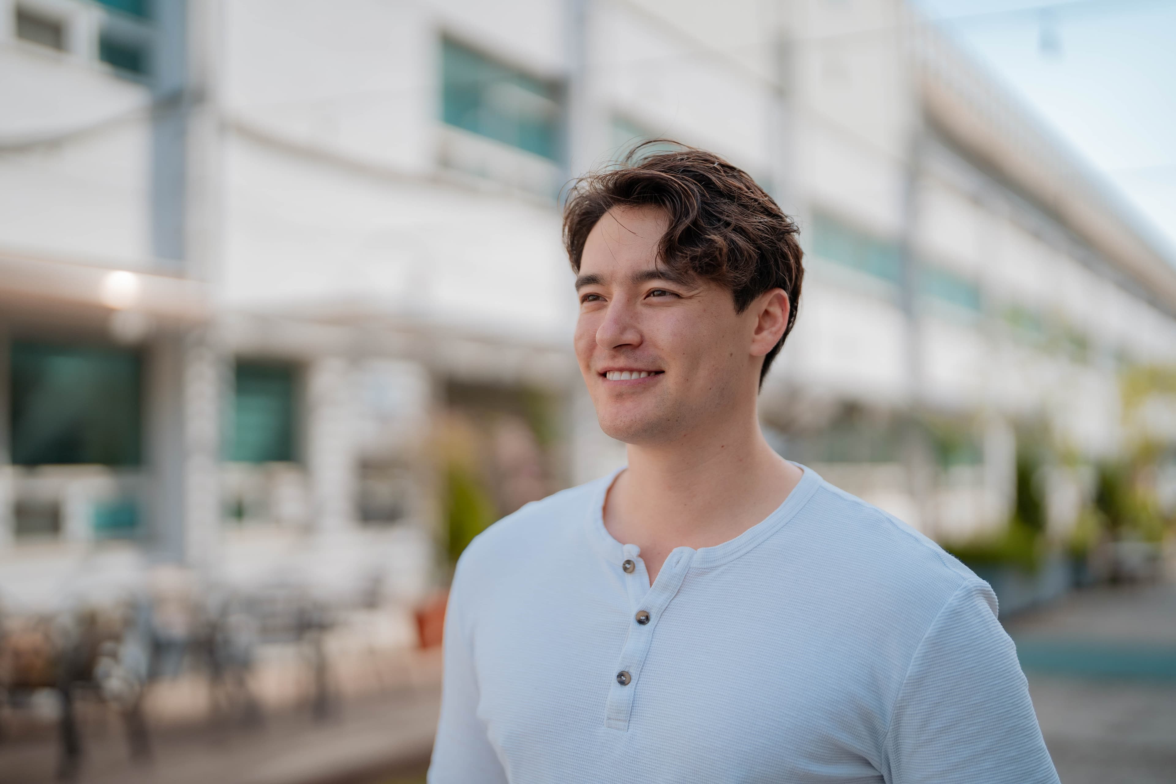 Steve Wagner, founder of SharedHomies, on a street in Seoul